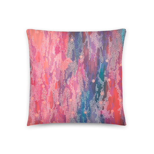 cushion cover with pinkl abstract painting 