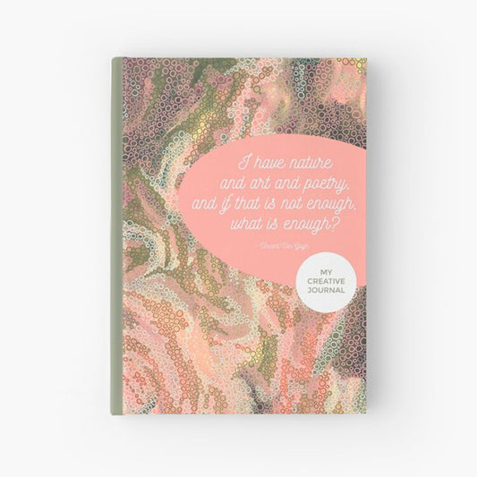 hardcover journal featuring the original abstract painting and van gogh quote