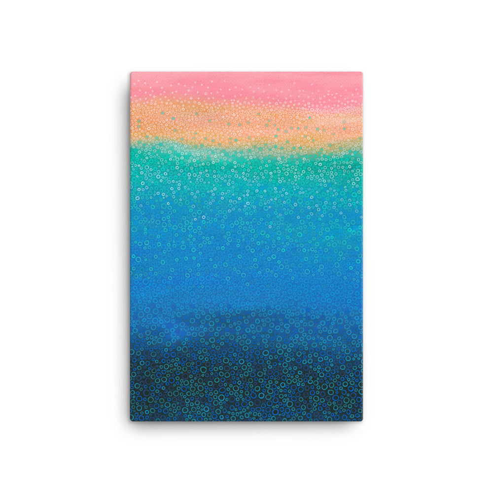 Beach Bubbles – Limited Edition Abstract Coastal Print in Blue, Pink & Turquoise