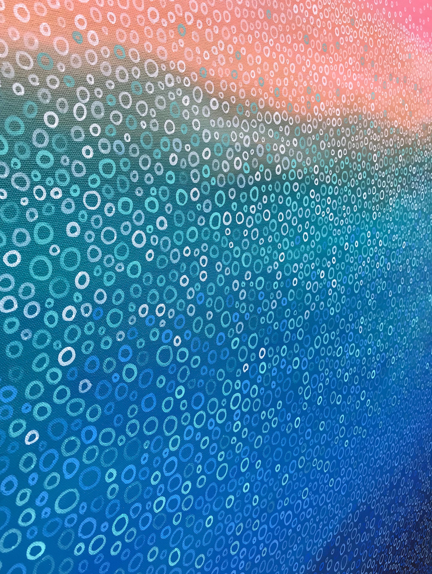 Beach Bubbles IV - Vibrant Coastal Abstract Art in Blue, Pink & Turquoise