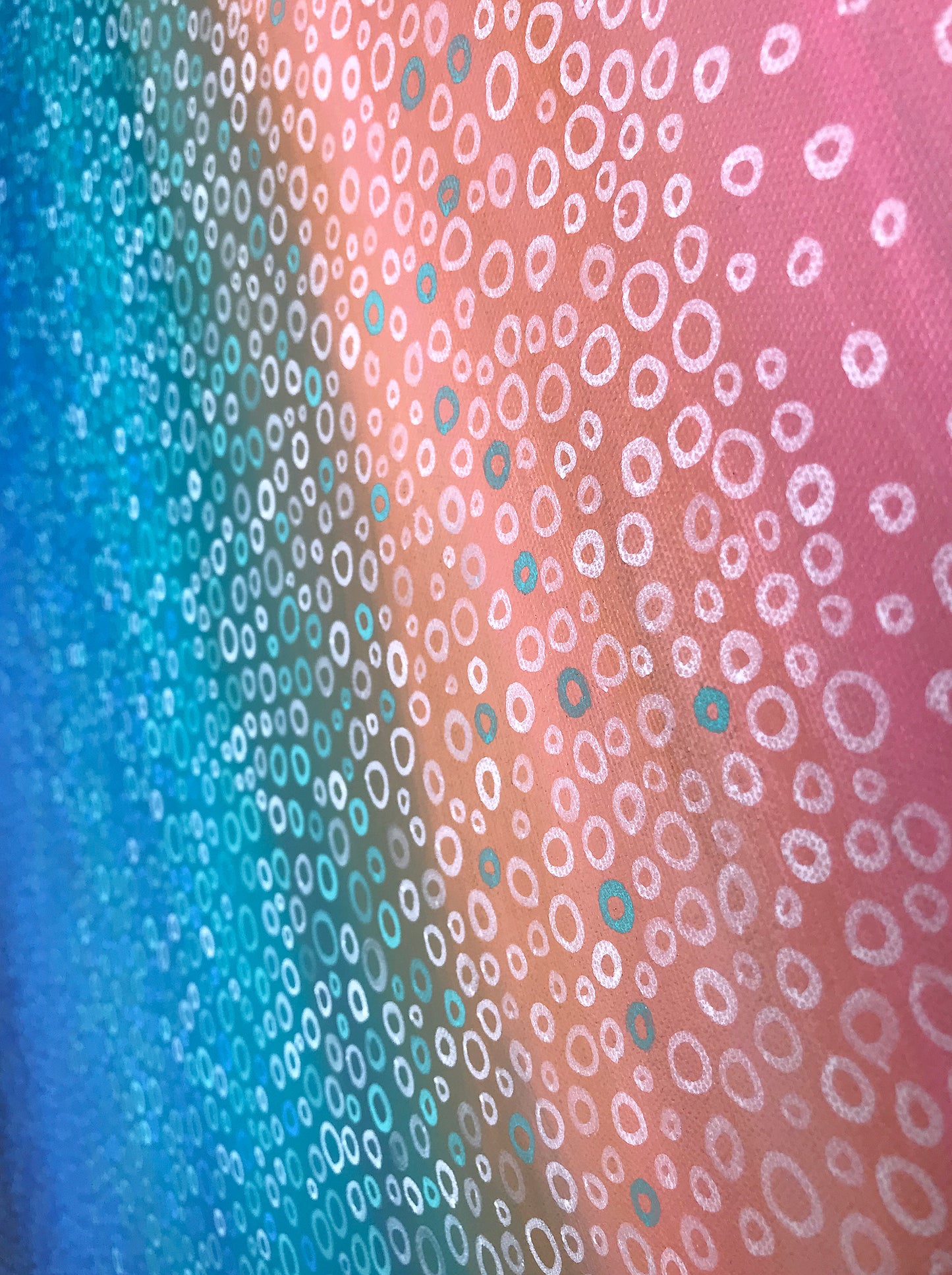 Beach Bubbles IV - Vibrant Coastal Abstract Art in Blue, Pink & Turquoise