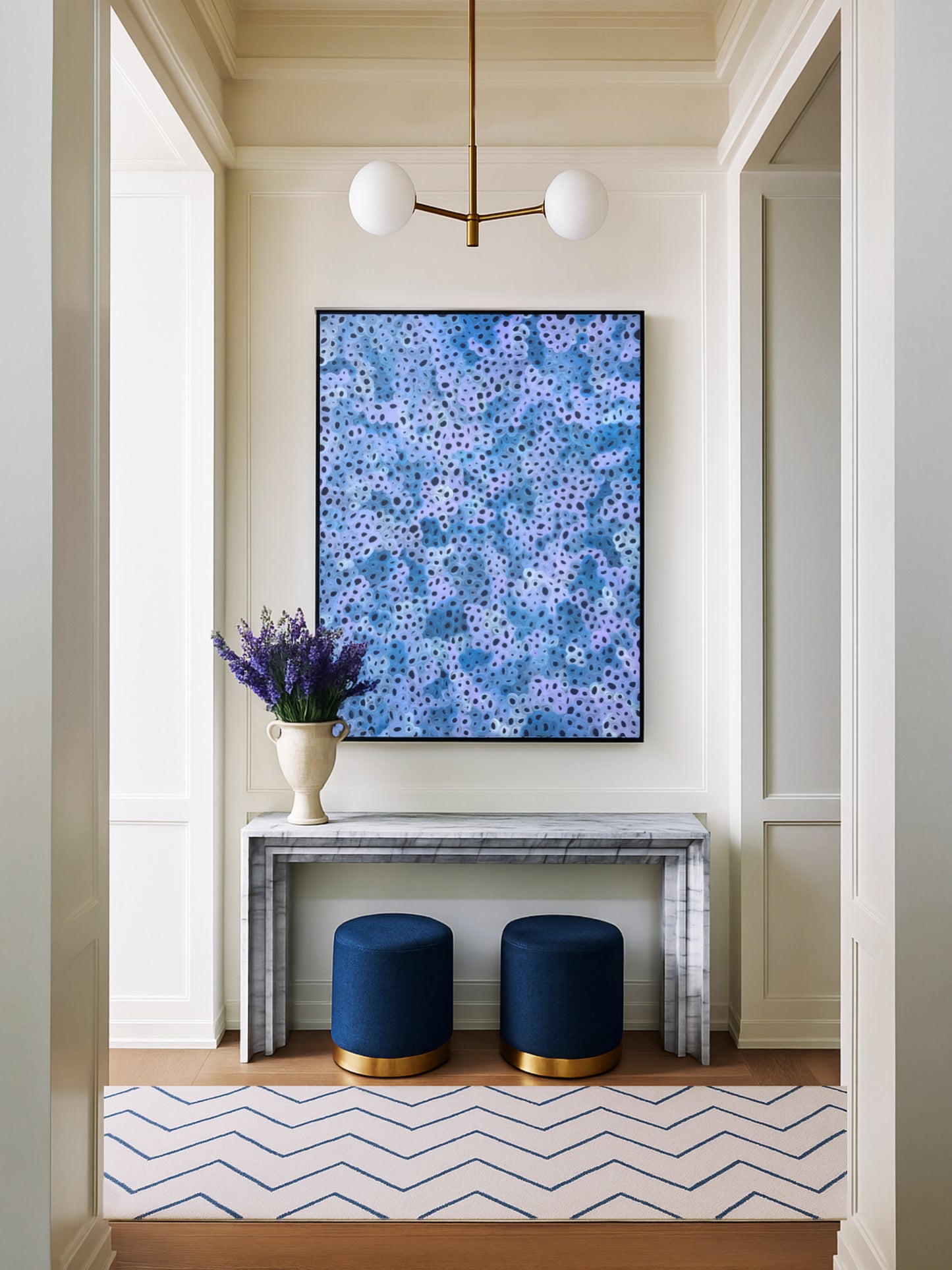 Infinity Blooms II - Large Abstract Painting in Blue and Purple