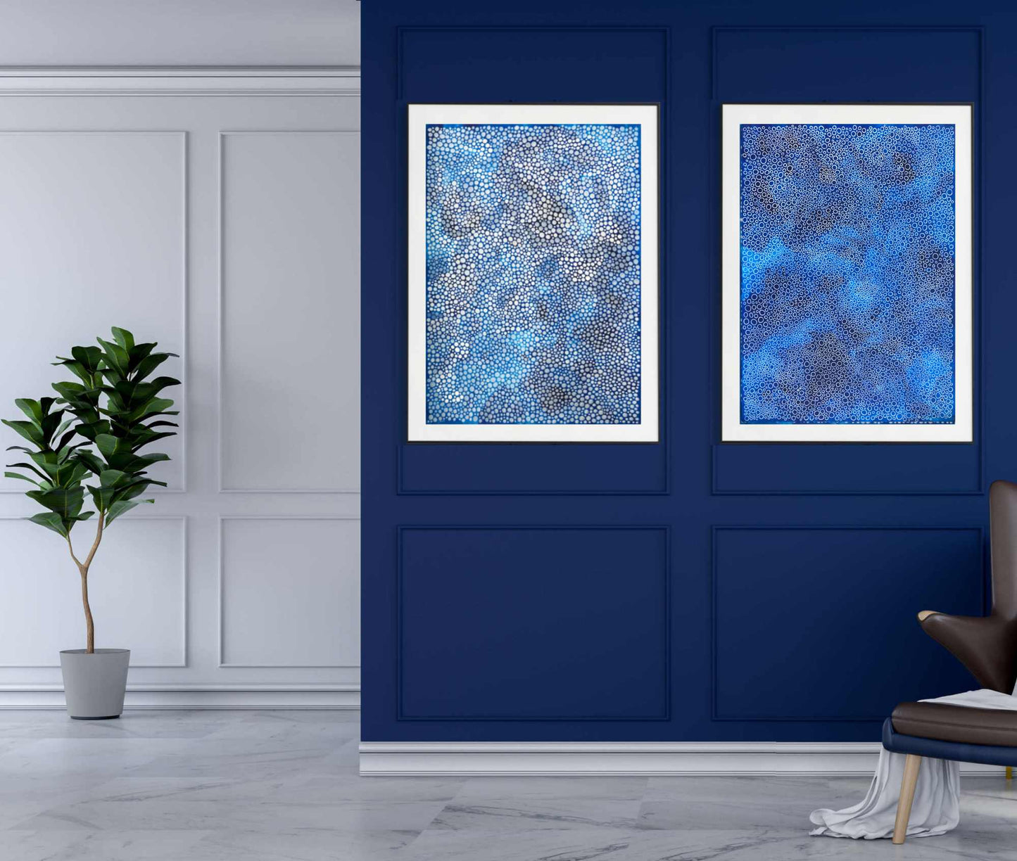 Midnight Seas – Ocean-Inspired Abstract Painting on Paper