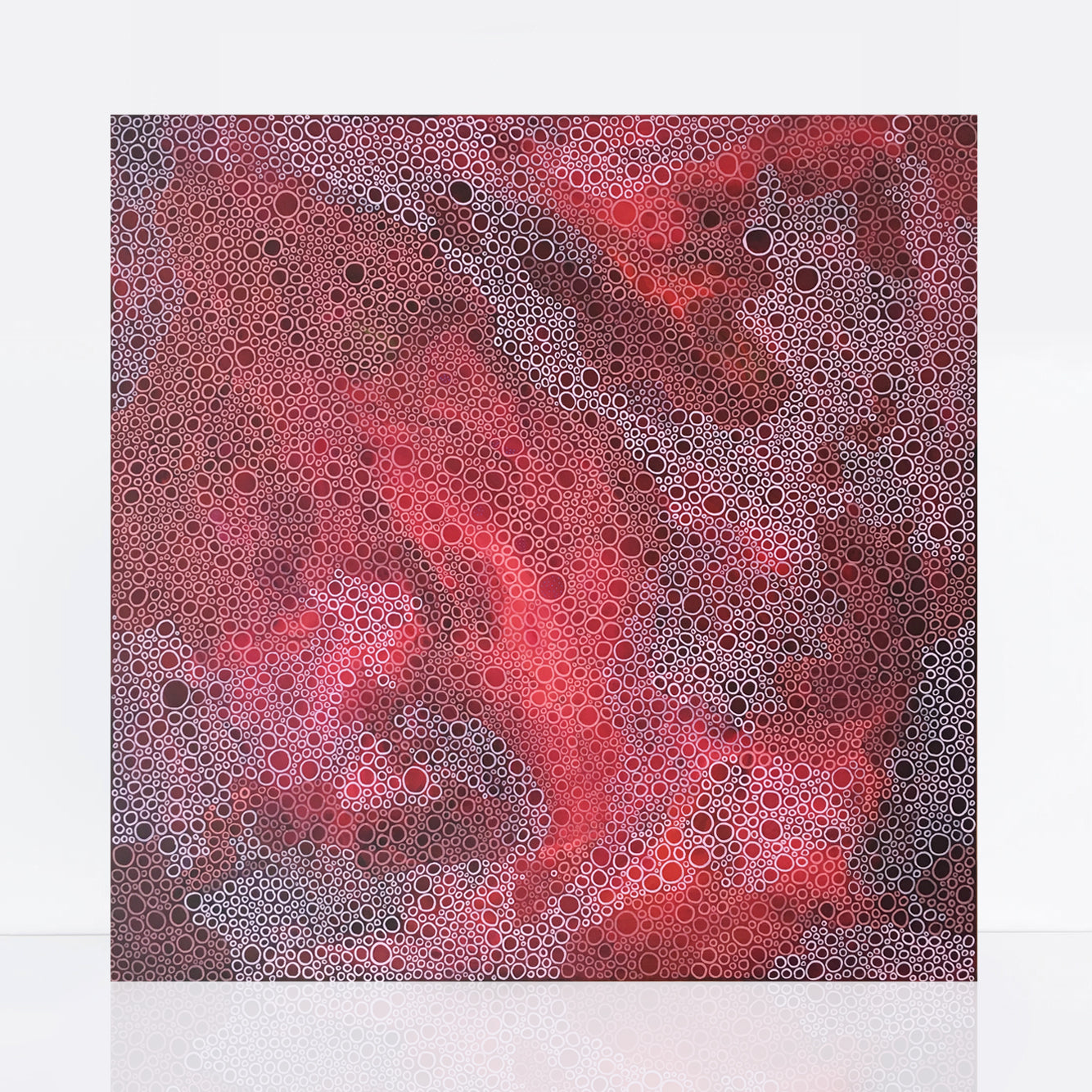 bold red abstract painting