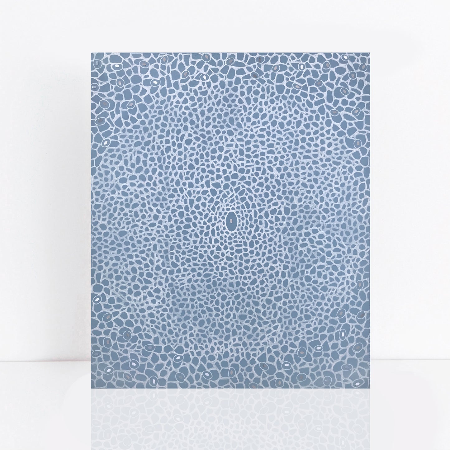 soft grey blue abstract painting of patterns in nature