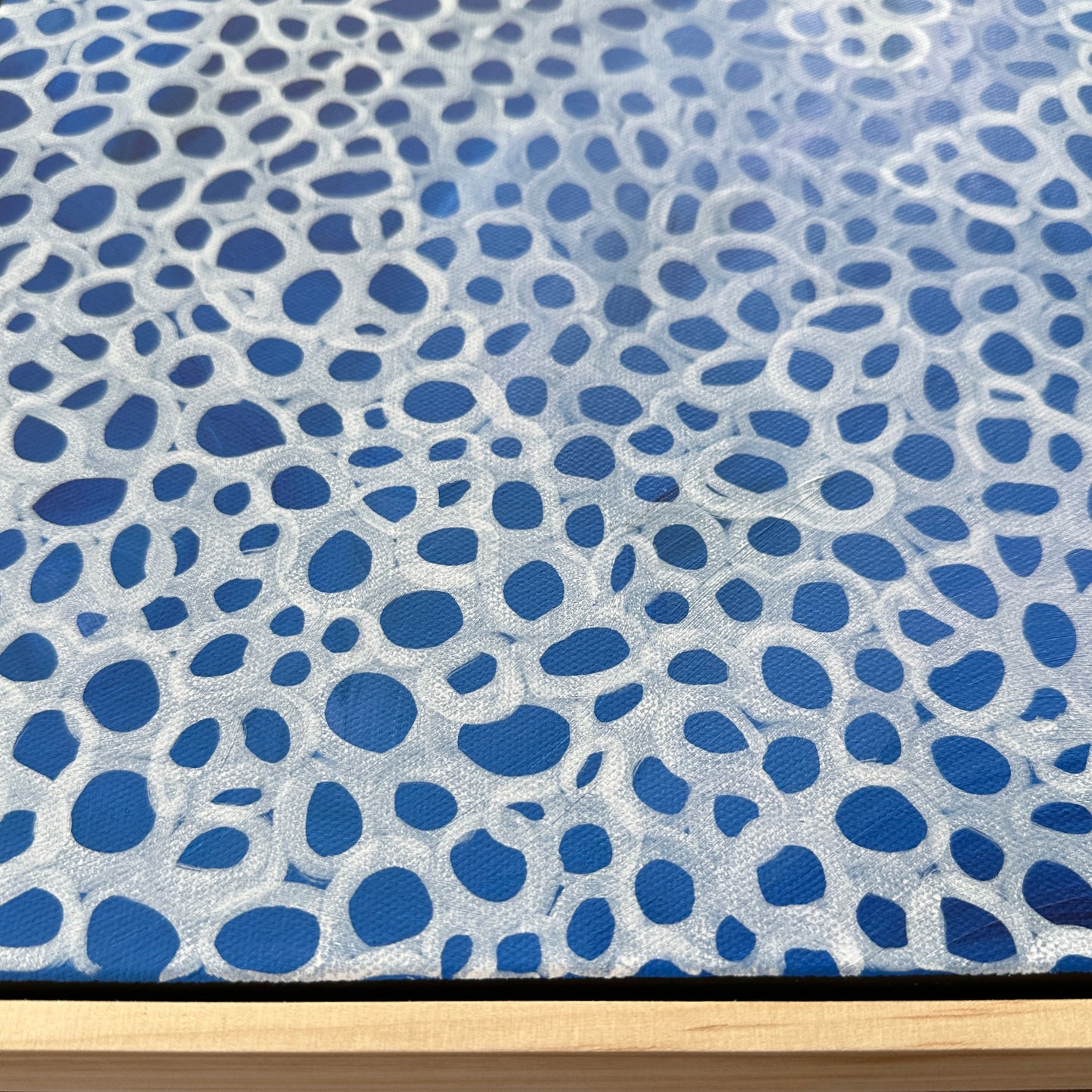 Pattern Play Infinity – Original Small Abstract Painting | Infinity Symbols in Blue and White