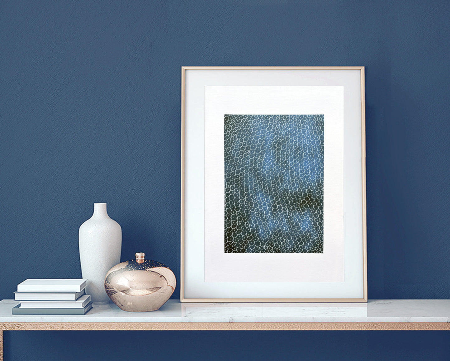 Pattern Play Study V – Abstract Blue Ink Drawing Inspired by Natural Patterns