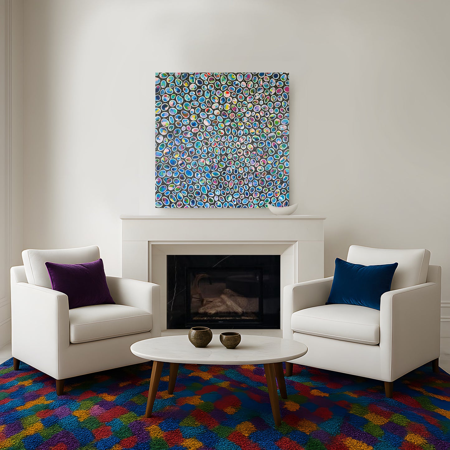 Rainbow Rockpool - Abstract Nature-Inspired Painting