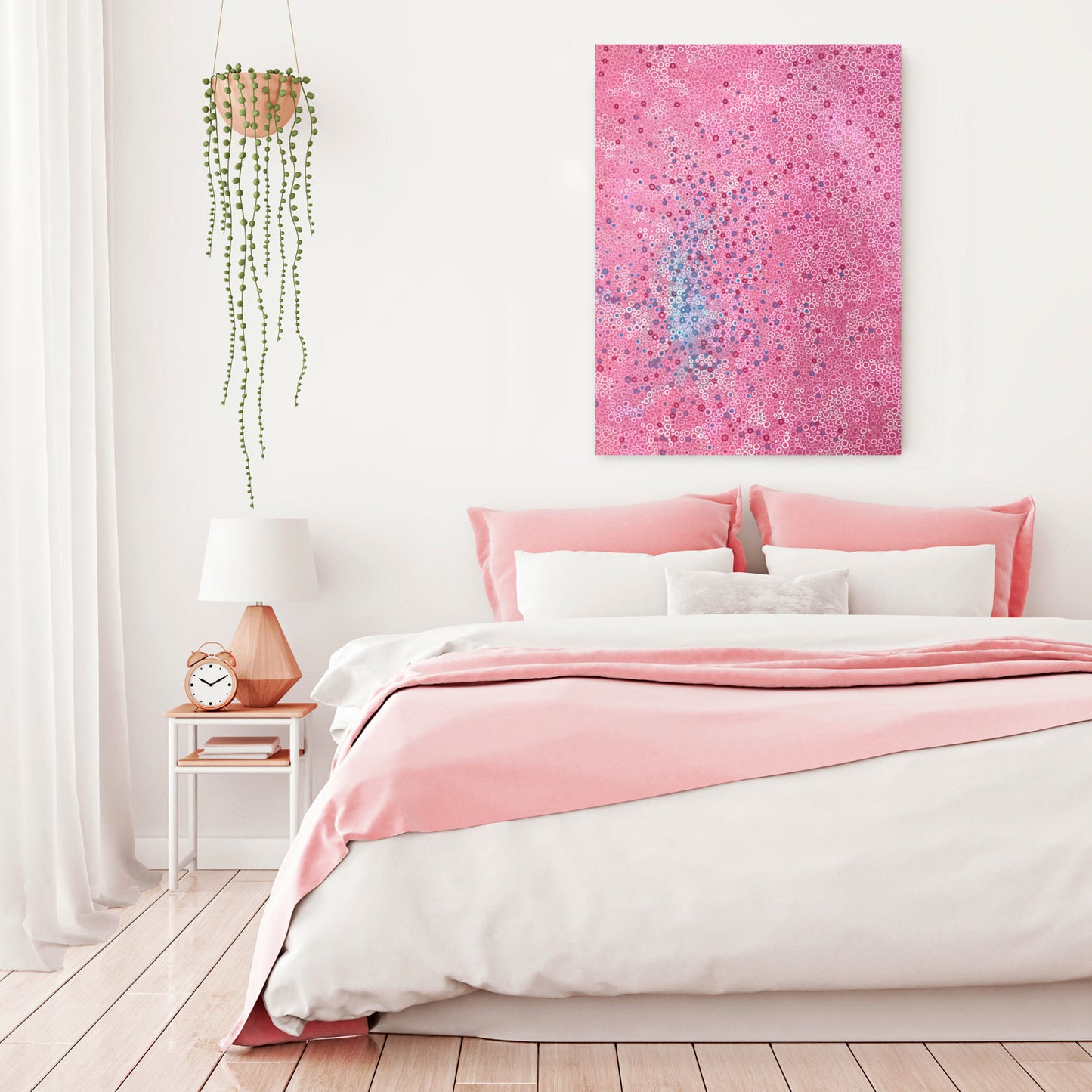 Spring - Pink Abstract Floral-Inspired Painting