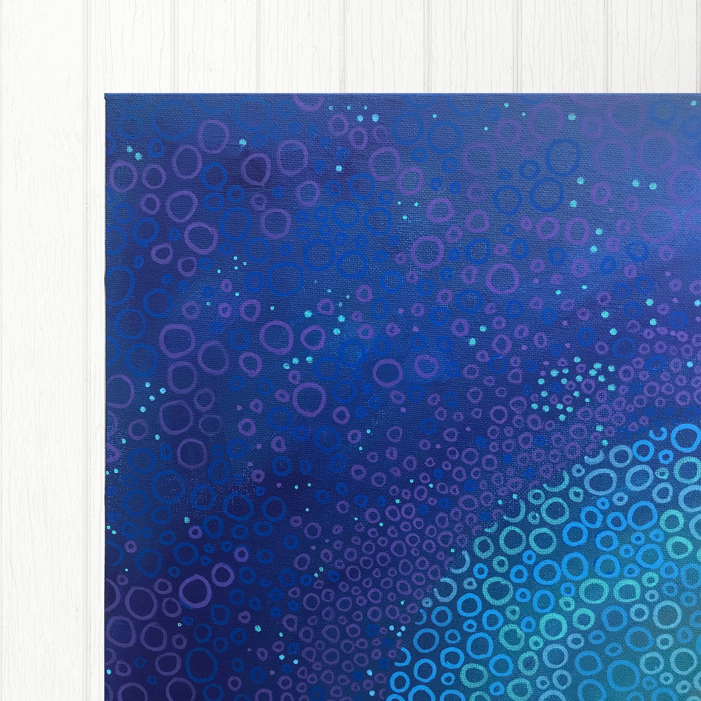 Summer Moon – Vibrant Blue Abstract Circle Painting