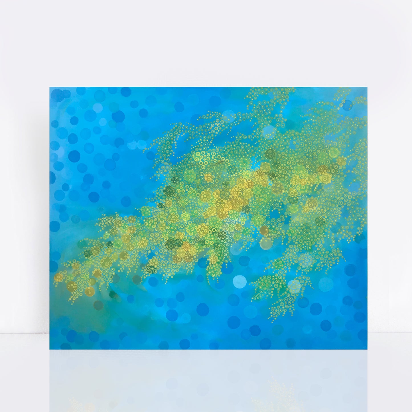 abstract painting bokeh effect of a wattle tree
