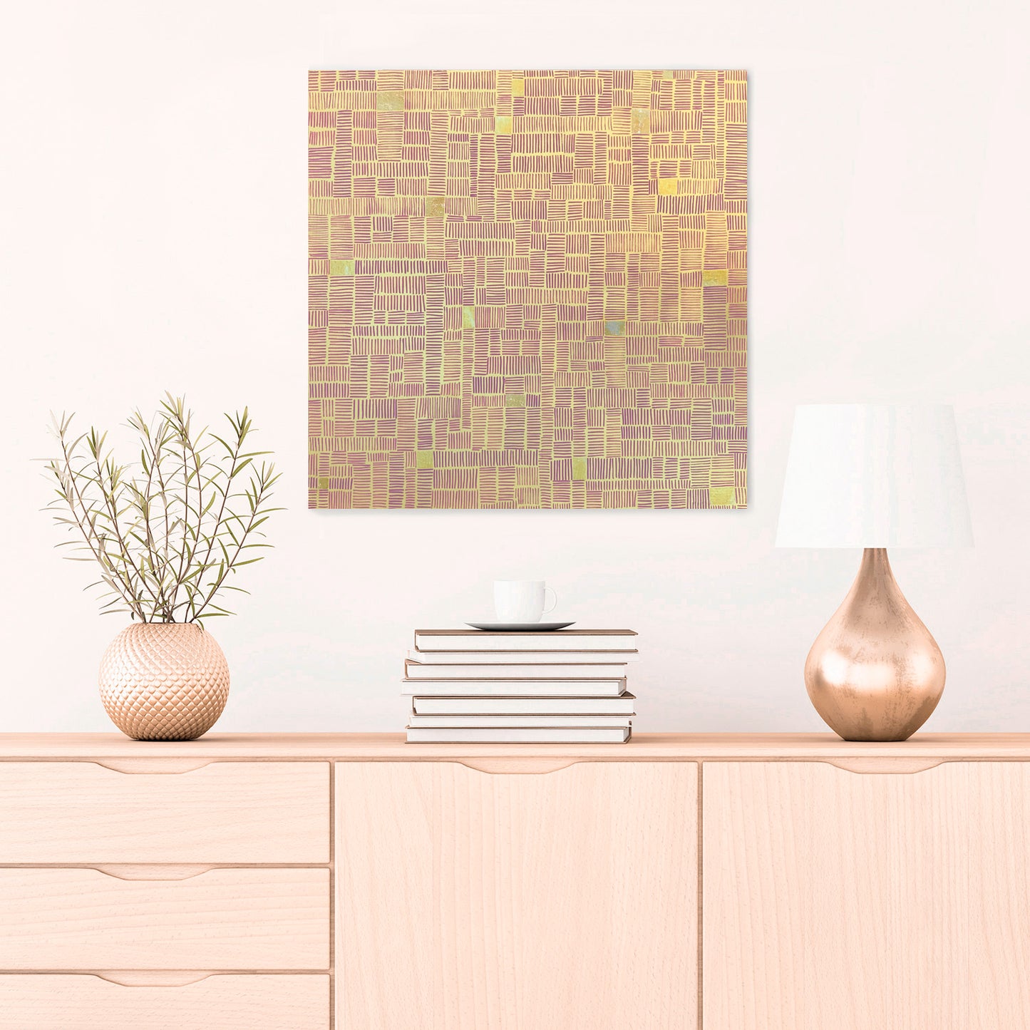 Unyielding no3 – Abstract Gold Patchwork Painting Inspired by Topography and Sashiko