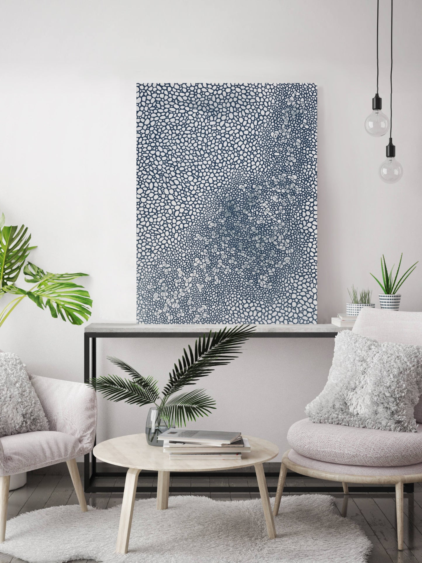 Variegated No12 - Large Abstract Botanical-Inspired Painting with Paper Detail