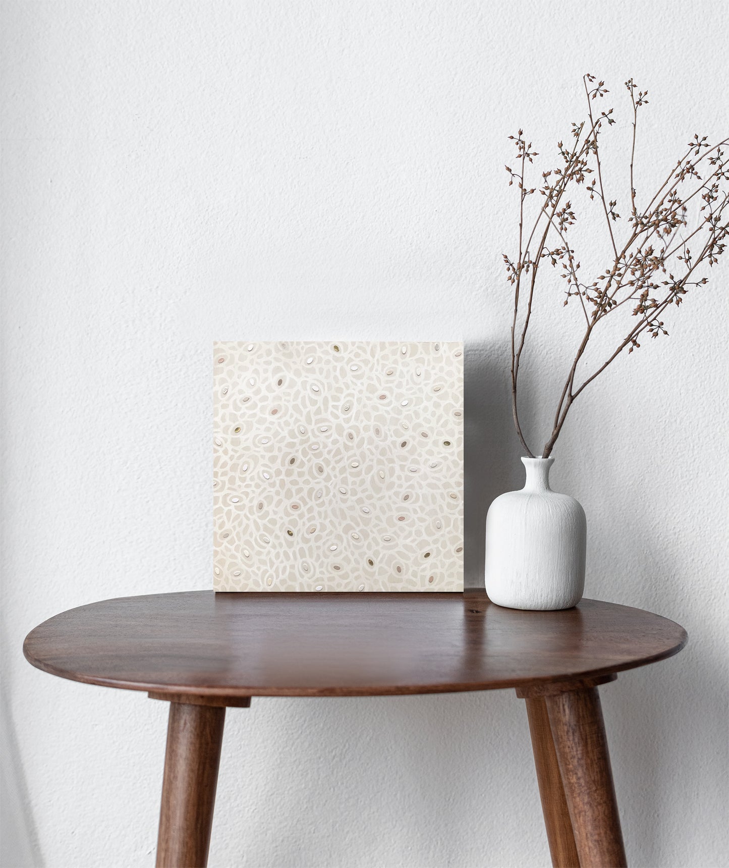 Variegated no19 – Japandi Style Abstract Mixed Media Artwork on Wood