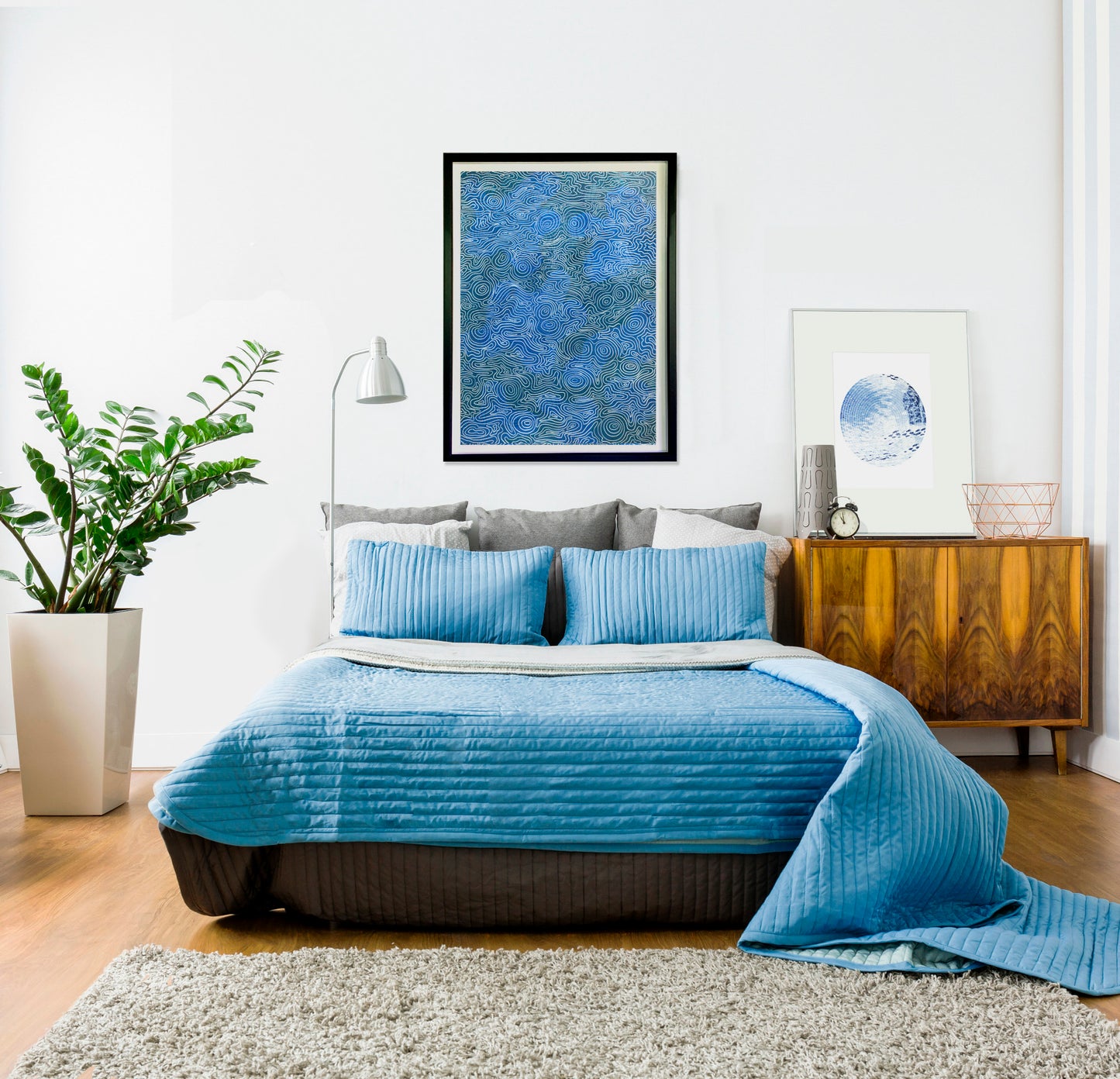 Water Ripples Study II – Abstract Blue Artwork Exploring the Movement of Water