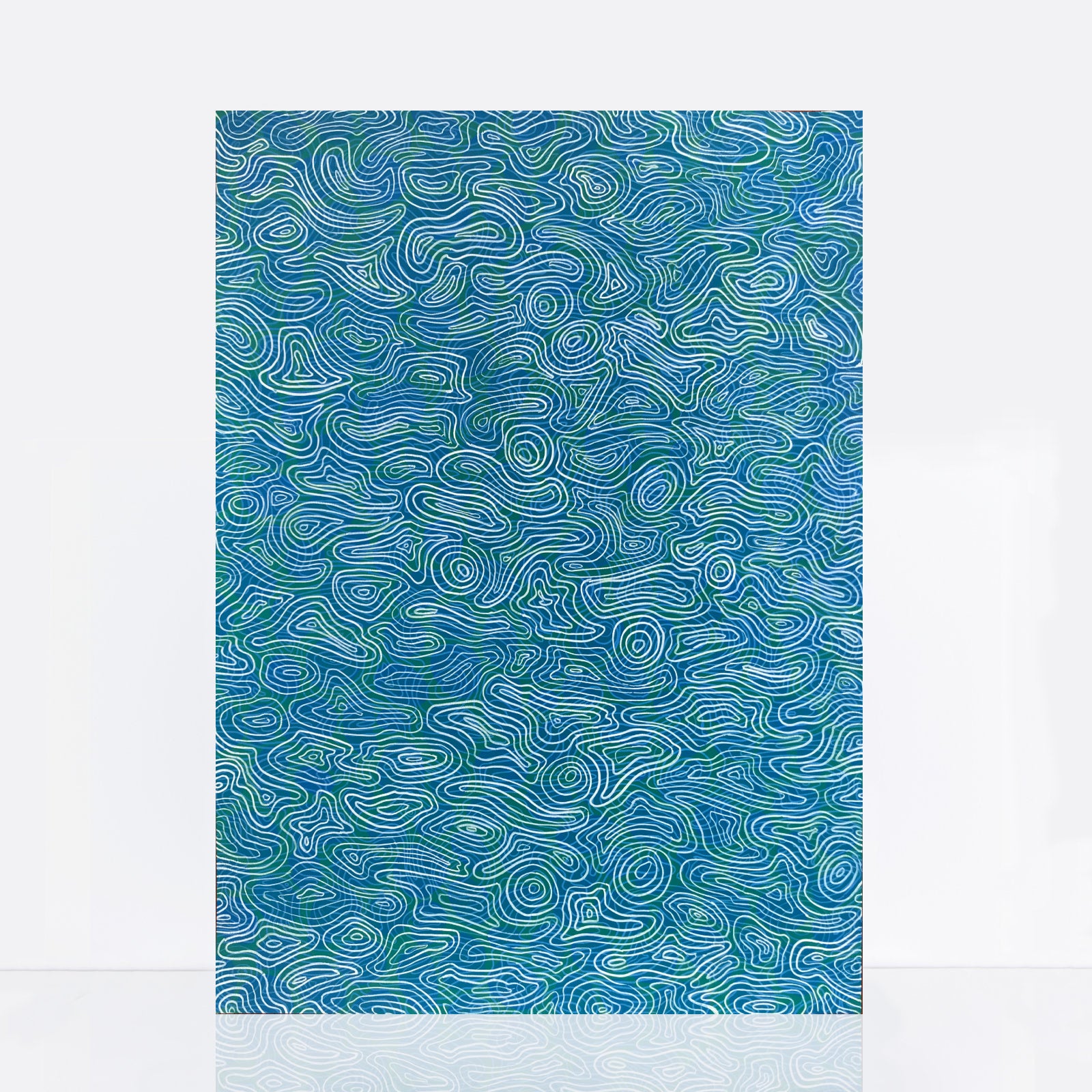 acrylic painting on paper of water ripples