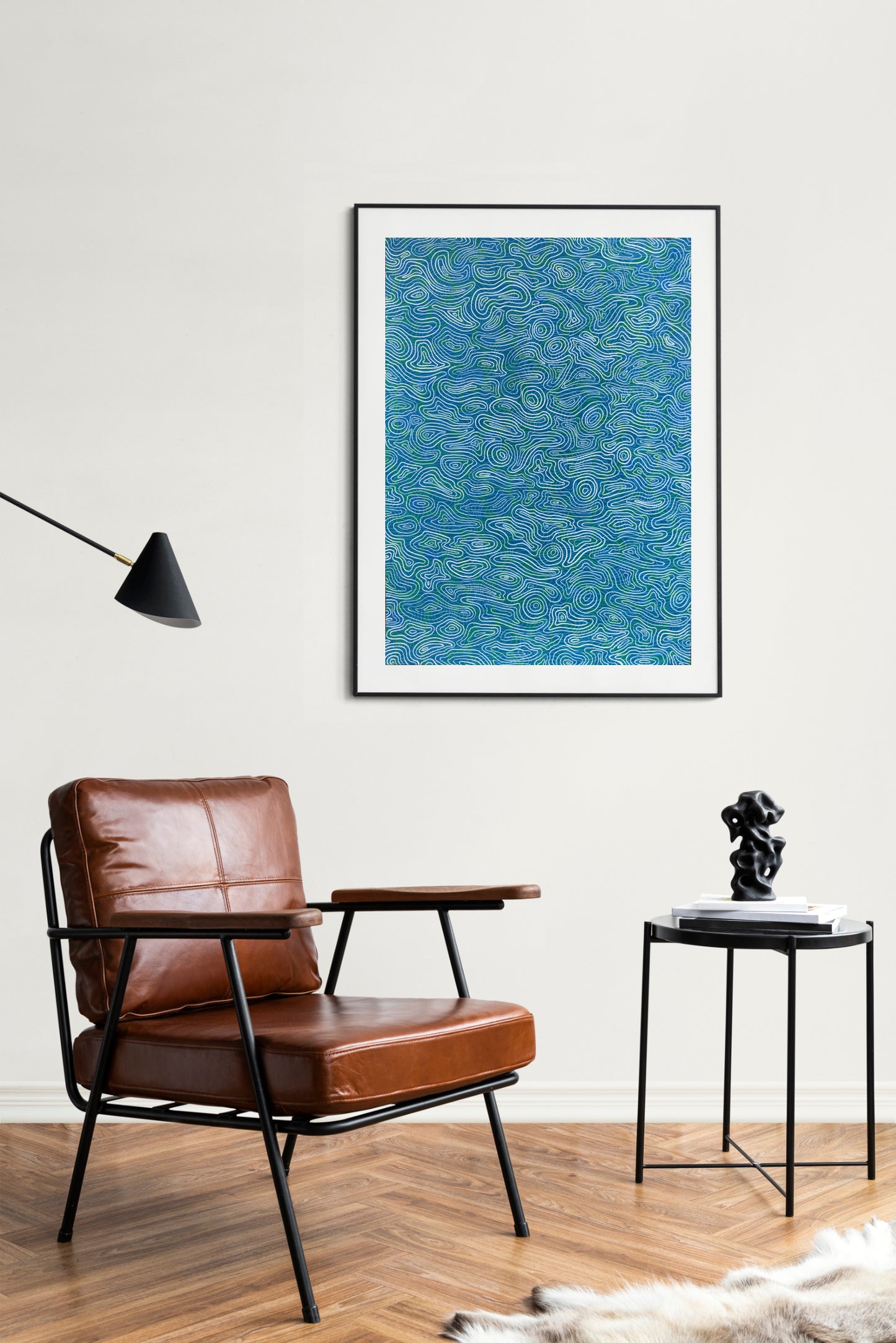 Water Ripples Study IV – Abstract Water-Inspired Artwork in Cool Blues and White