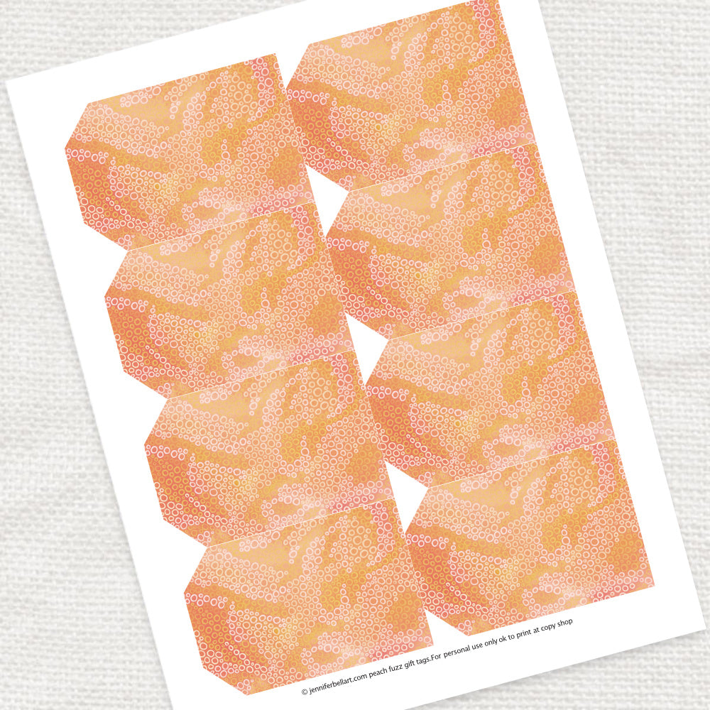 FREE peach fuzz gift tags