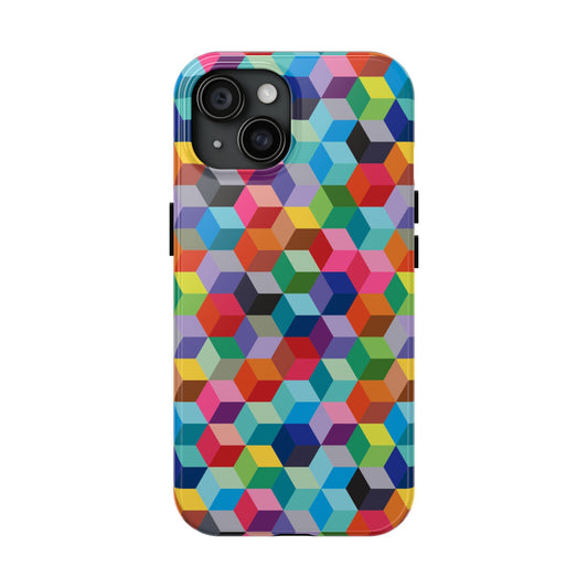 Geometric Cubes Mobile Phone Tough Case