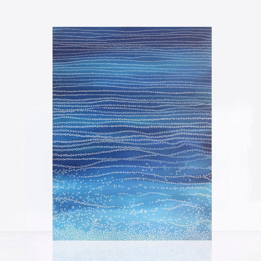 Abstract pointillism evoking a sense water and waves