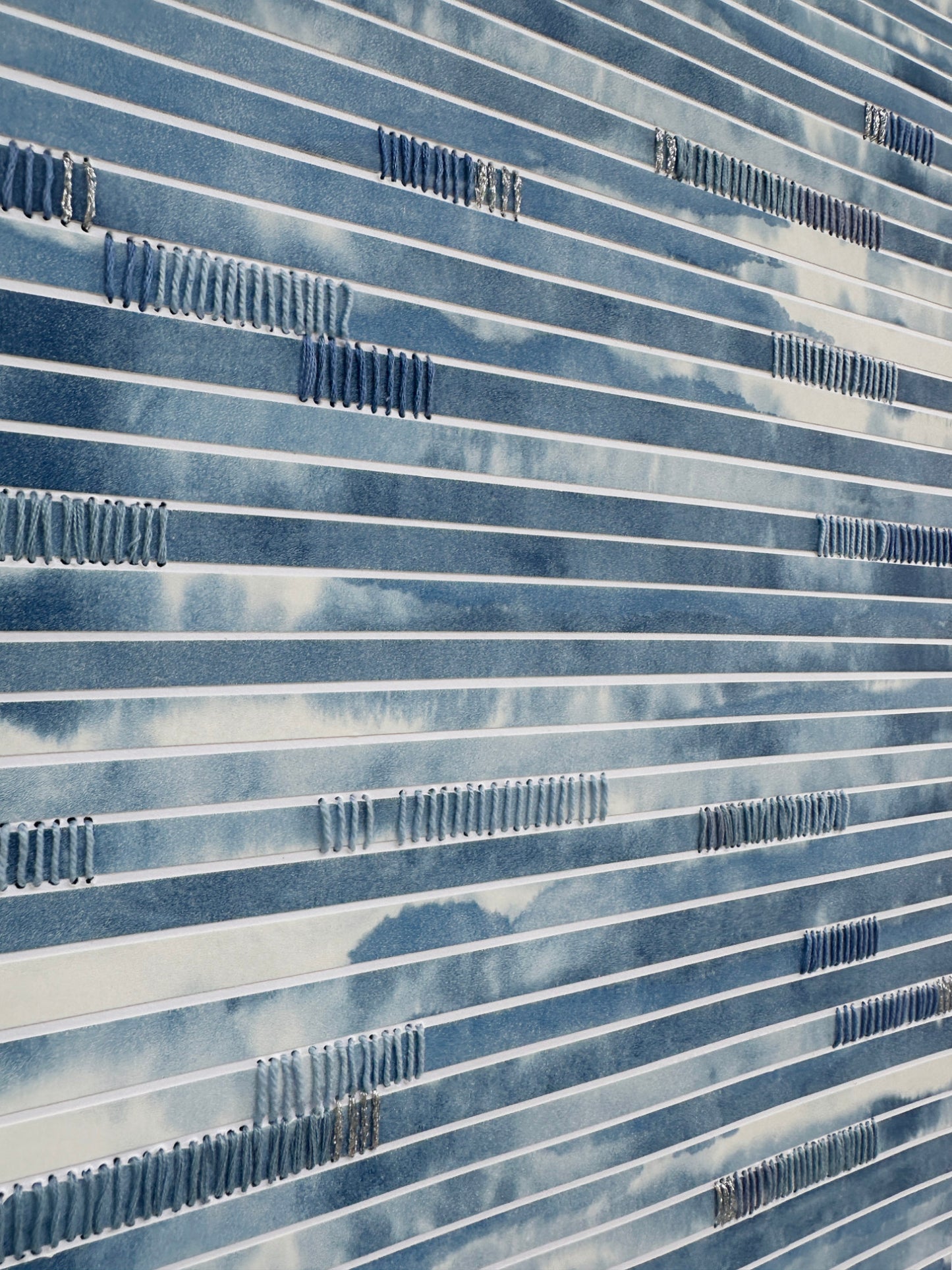 Surface Notes III - Abstract Paper & Stitch Artwork