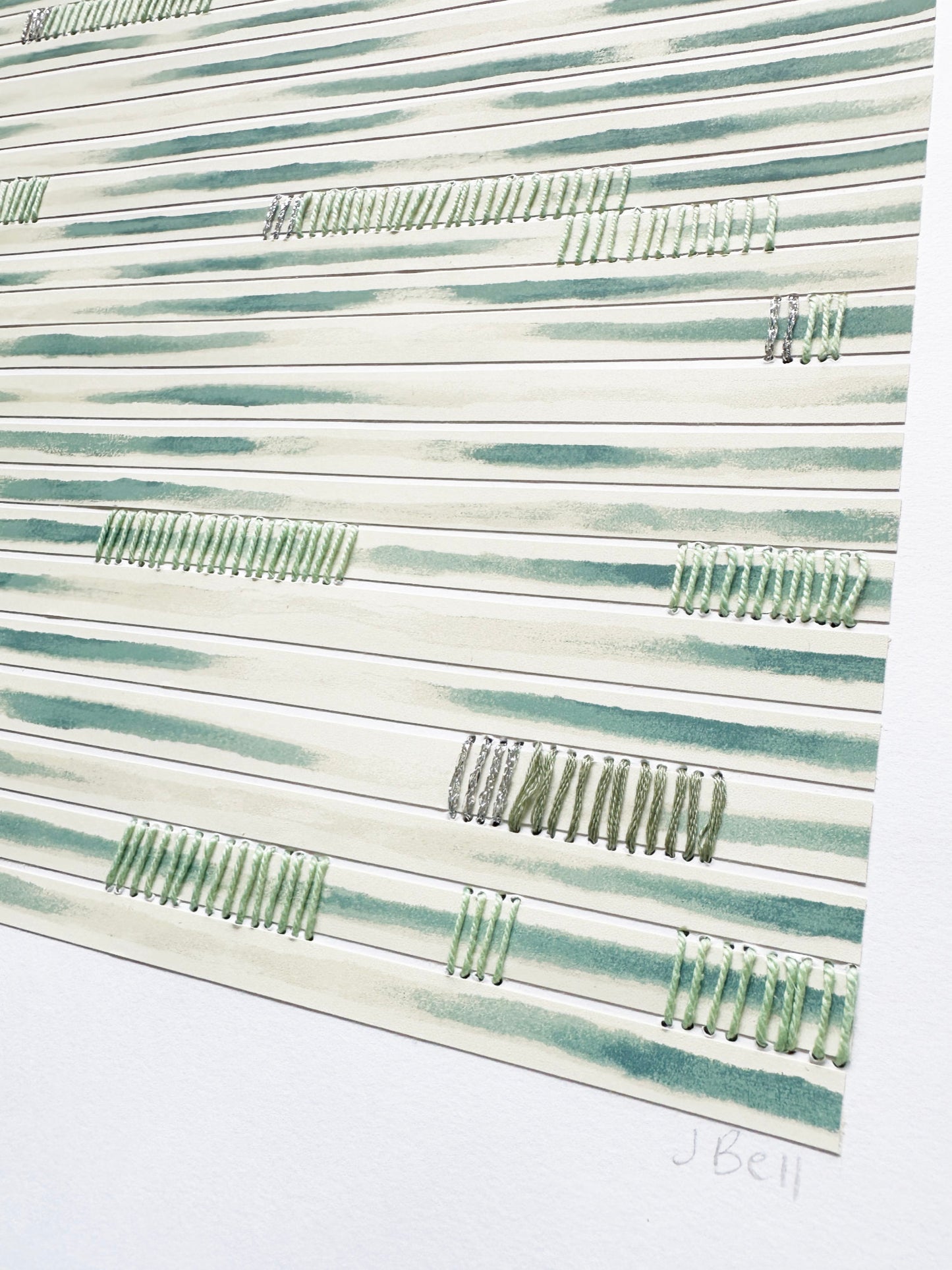 Surface Notes IV - Abstract Paper & Stitch Artwork