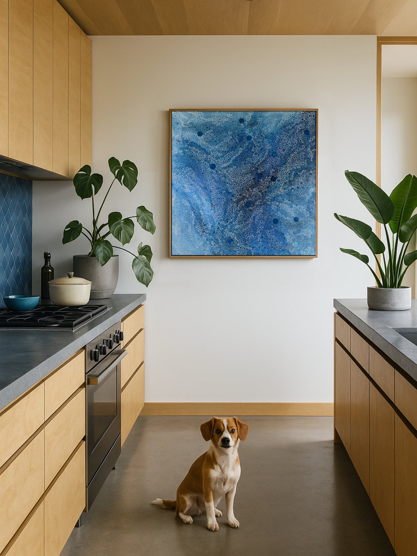 Undertow – Ocean Inspired Abstract Painting with Paper Collage