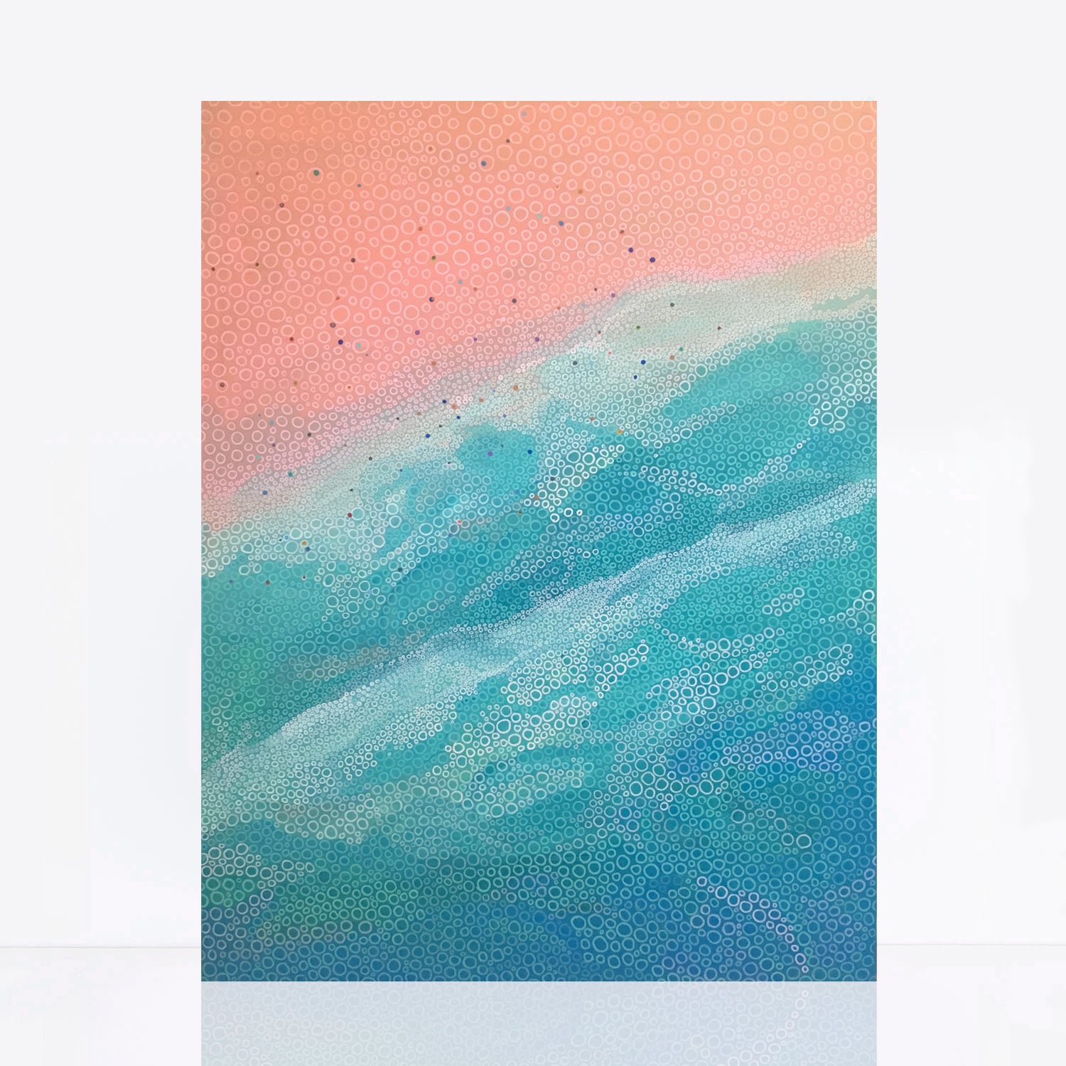 abstract painting of Bondi Beach from the air
