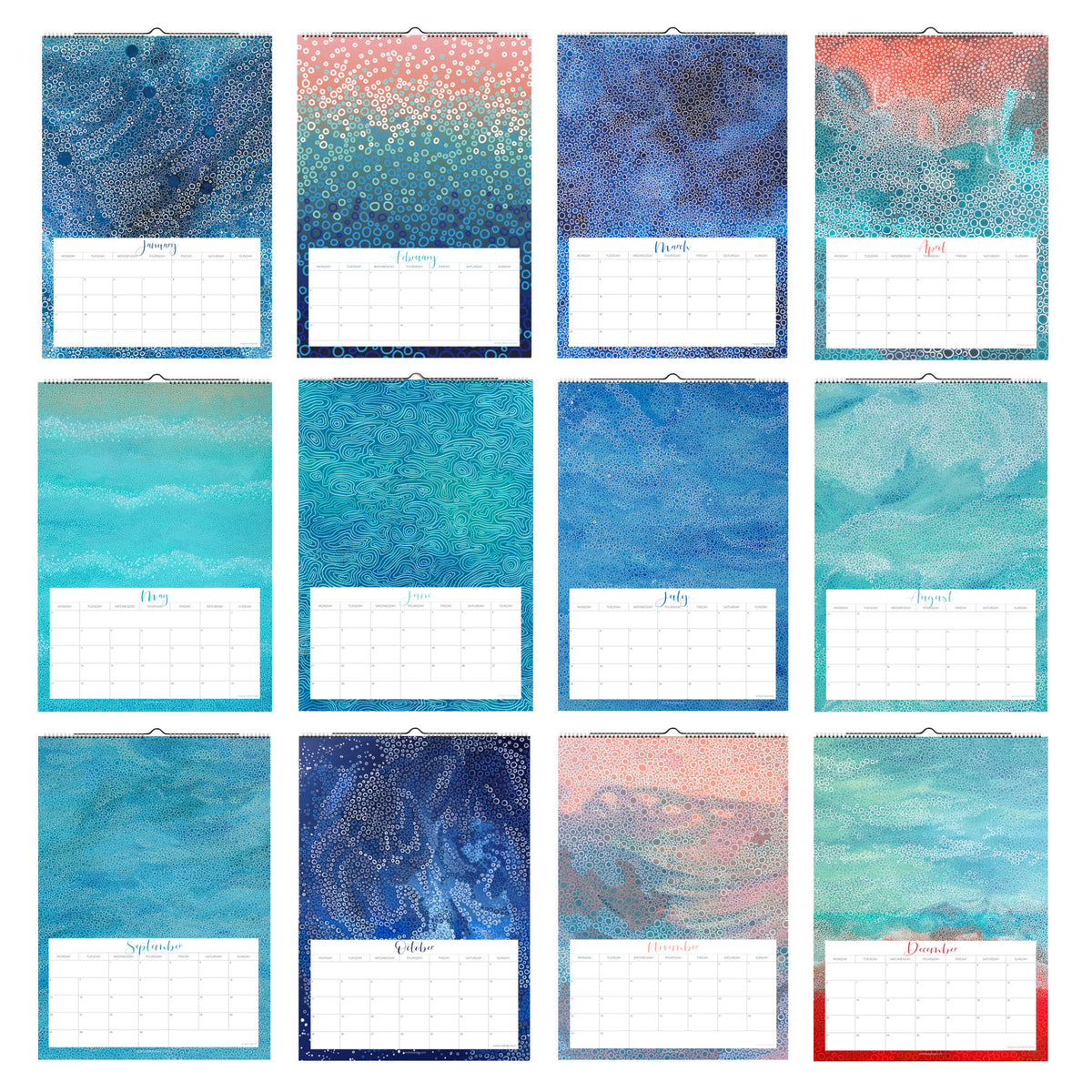 2027 abstract art calendar