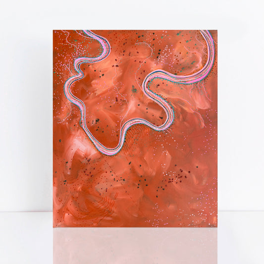 orange / brown abstract painting outback desert landscapes seen from the air,