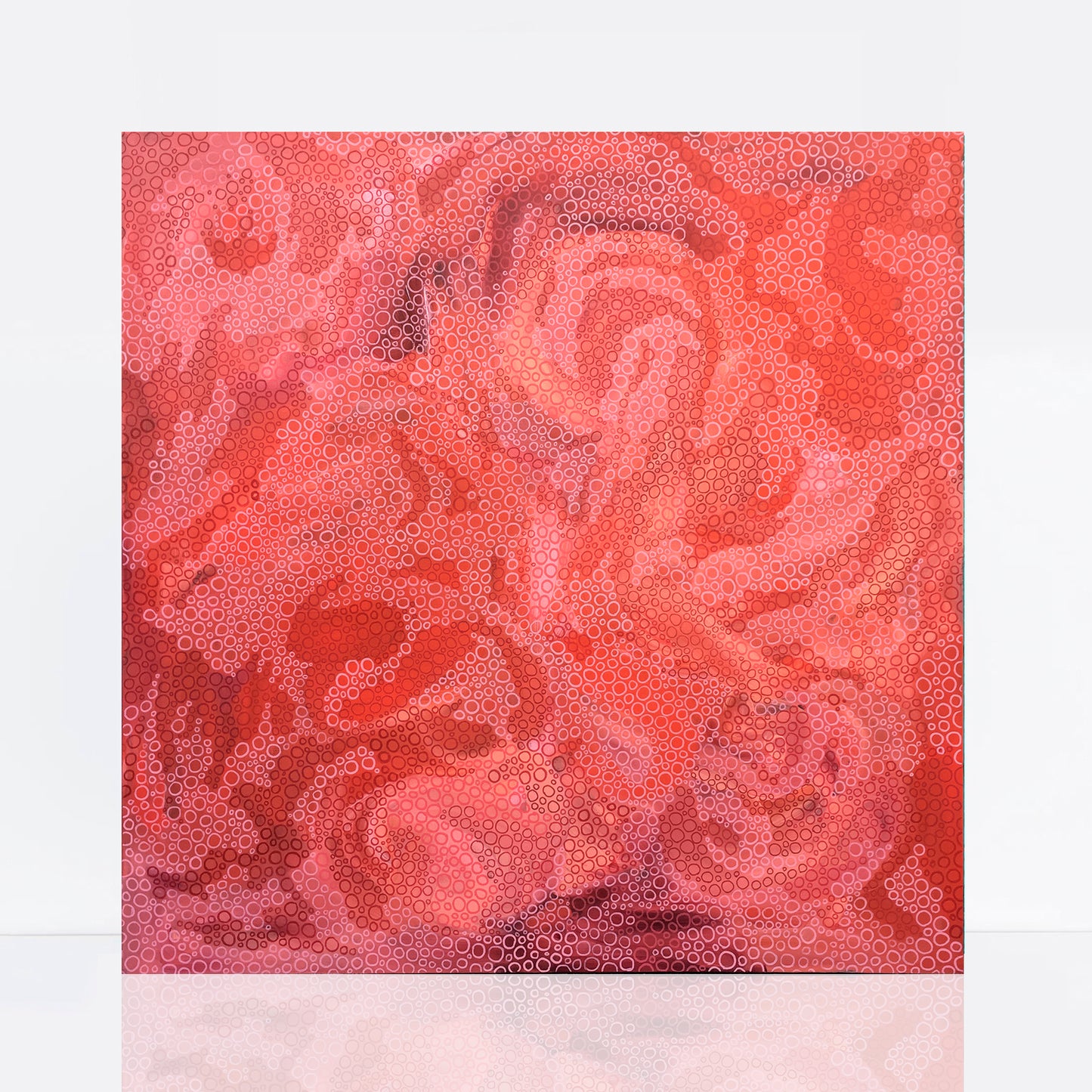 bold red abstract painting