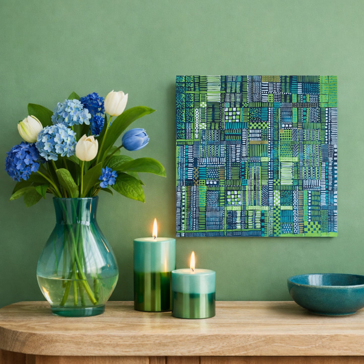 Field Study - Abstract Landscape Art with Woven Recycled Paper