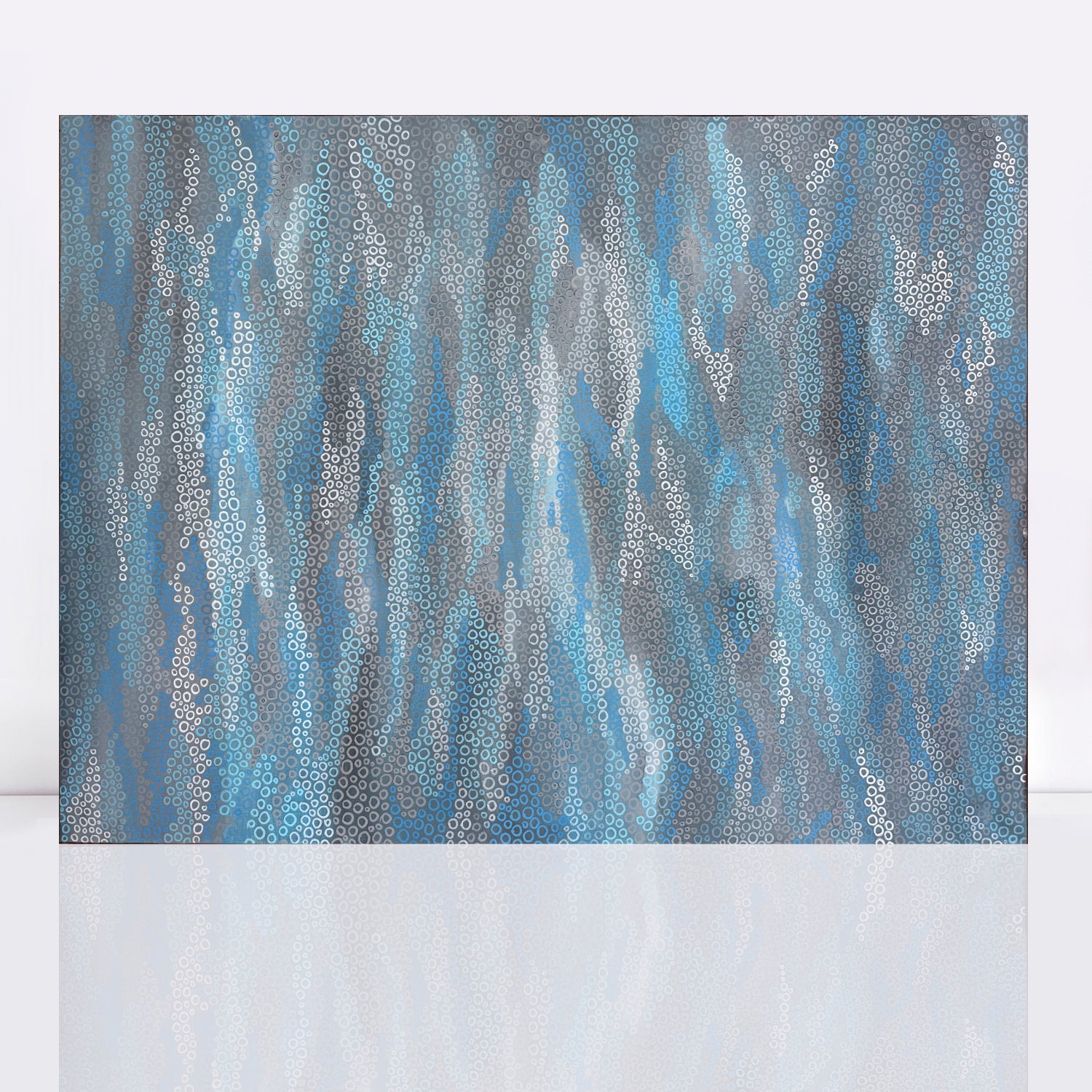 blue grey abstract painting like tree bark