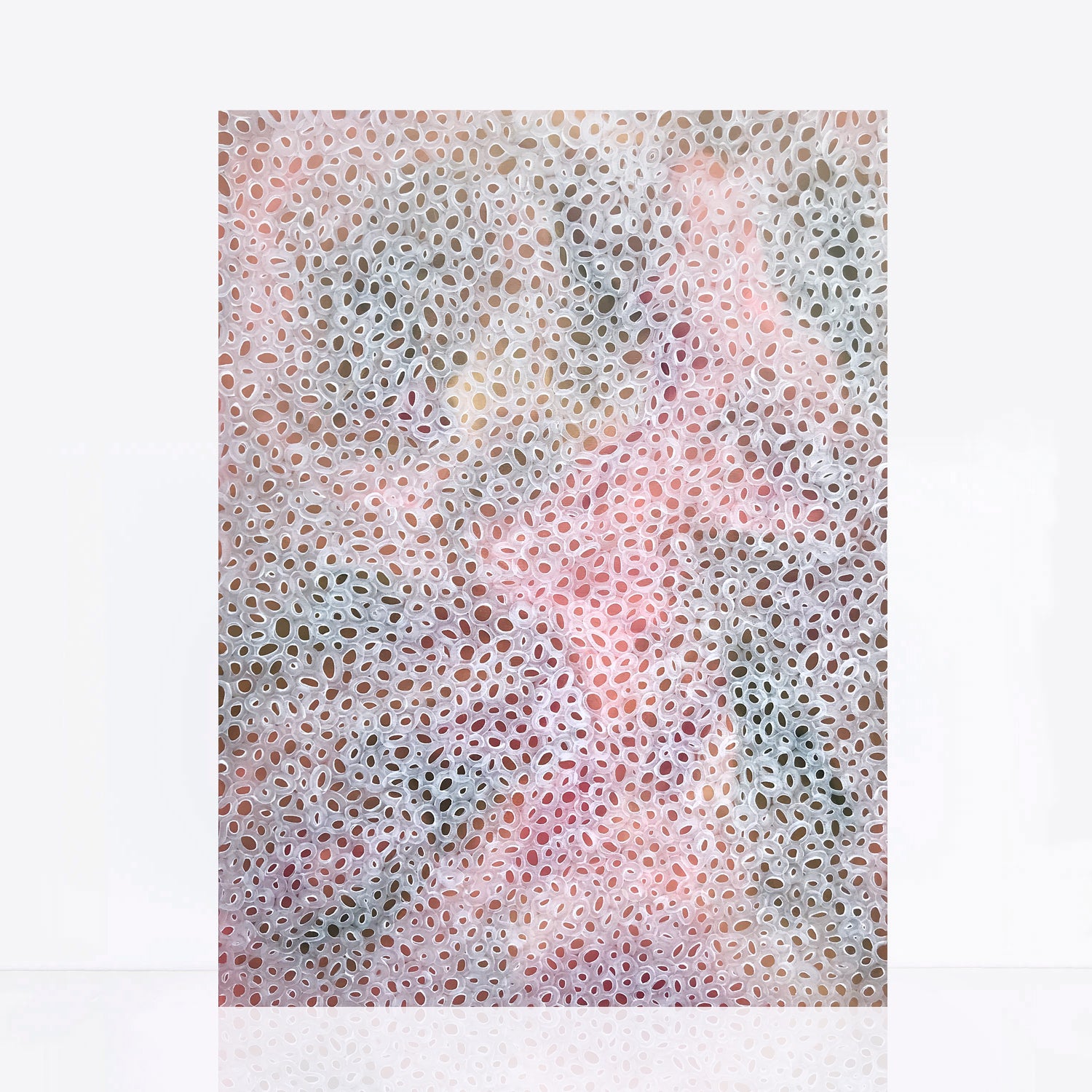 large pink abstract Australian painting with organic shapes inspired by the infinity symbol
