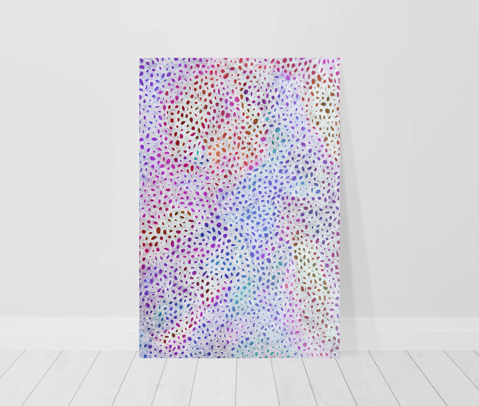 colourful abstract print in a room