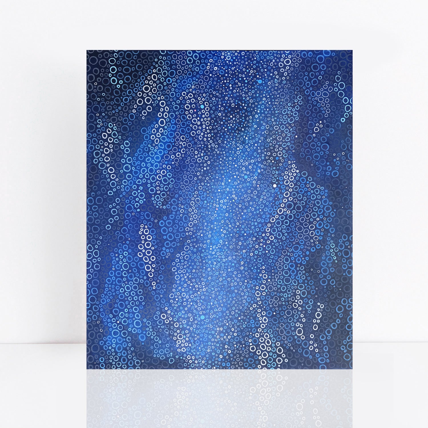 abstract blue dot painting like night sky