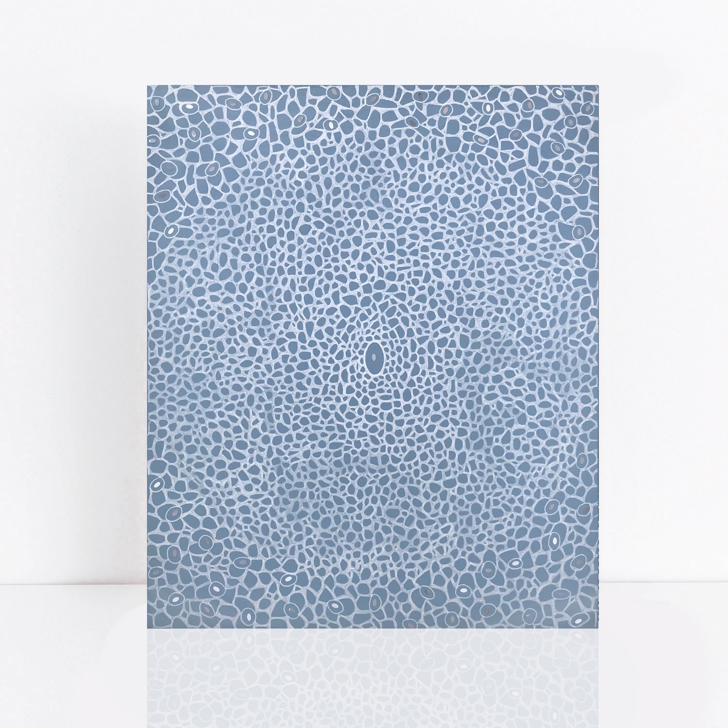 soft grey blue abstract painting of patterns in nature