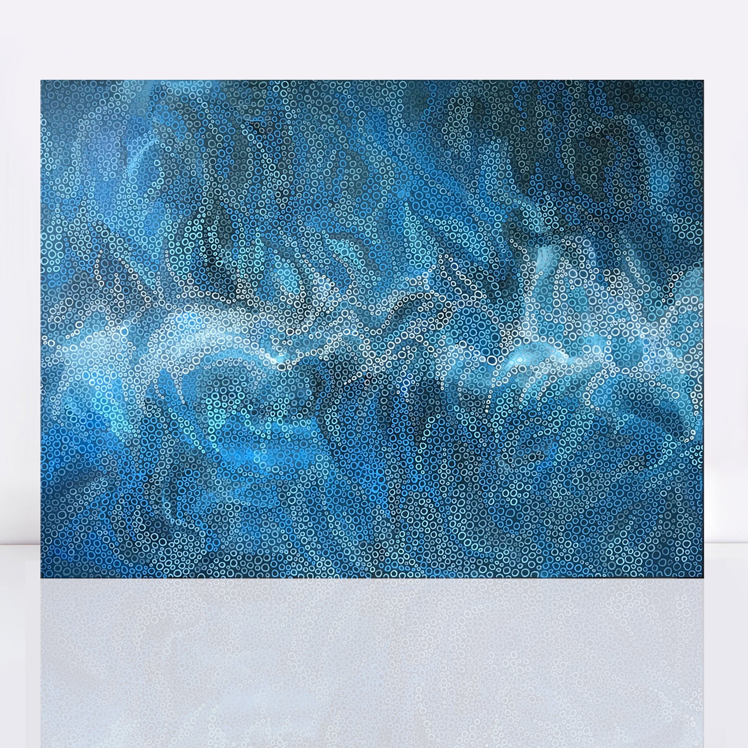 abstract painting of ocean waves from above