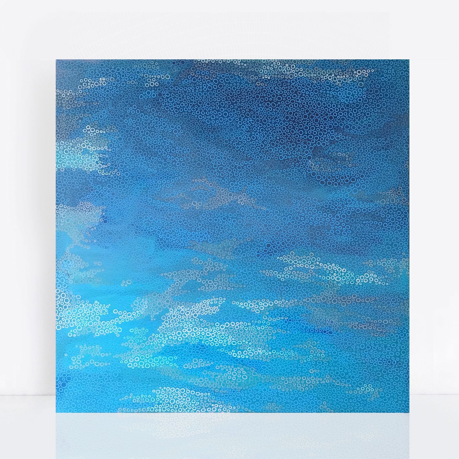 blue cloud like abstract painting
