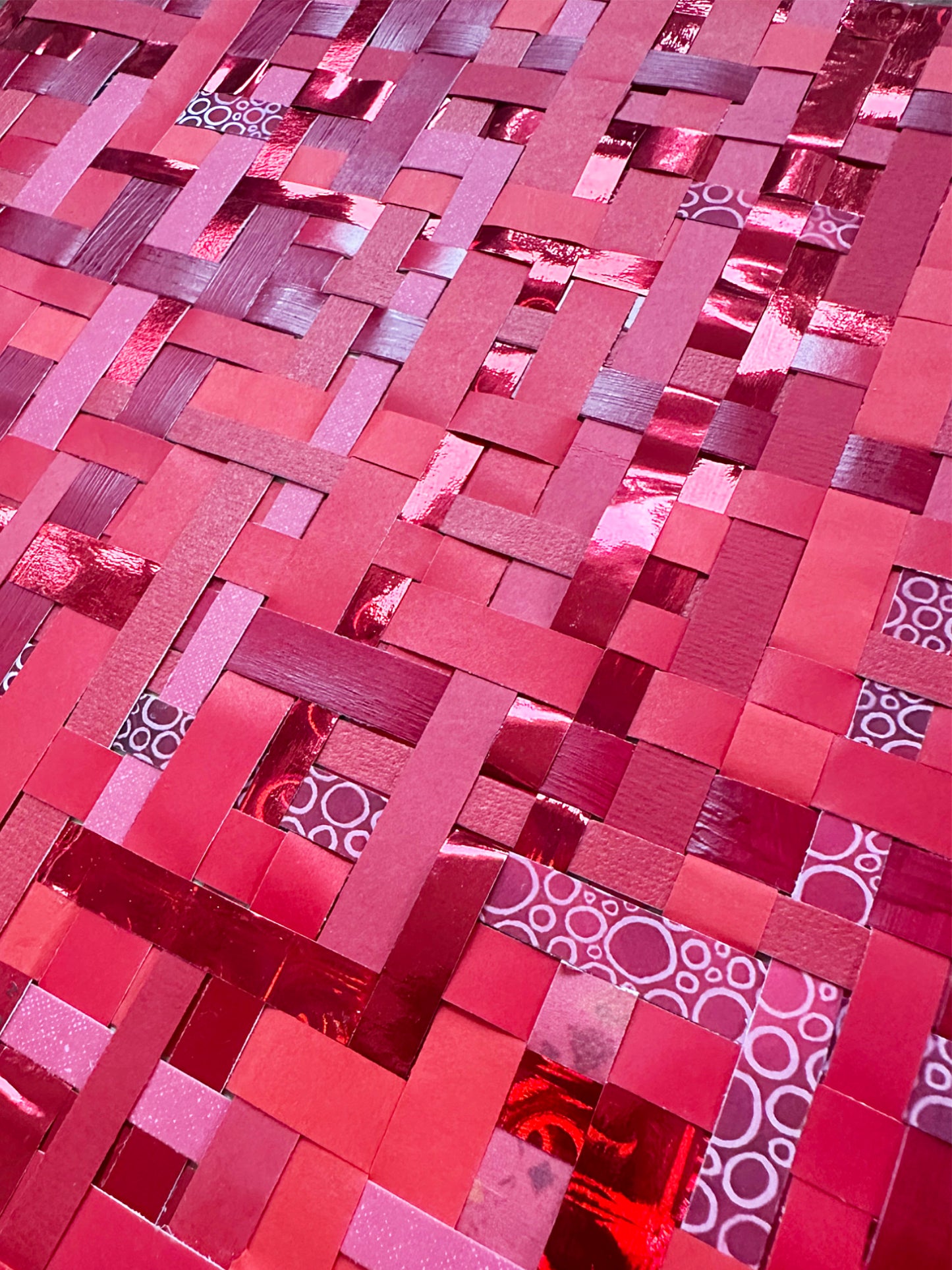 Red Weave Colour Study - Abstract Woven Paper