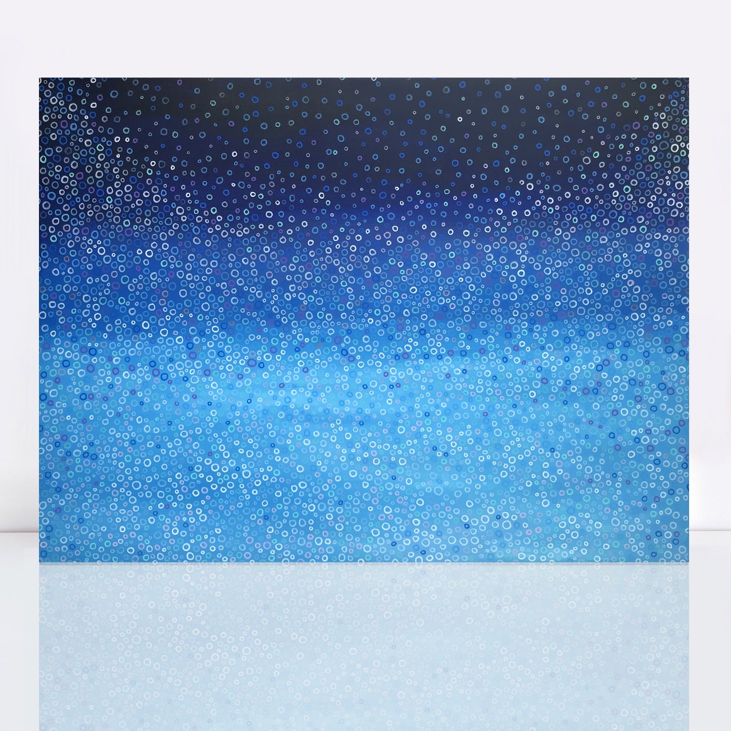 blue abstract painting like a horizon sky