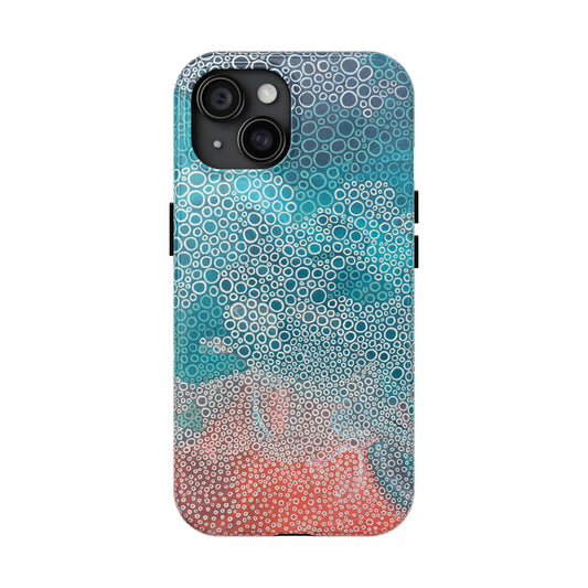 beautiful phone case is&nbsp;suggestive of waves washing onto the beach leaving behind the little bubbles
