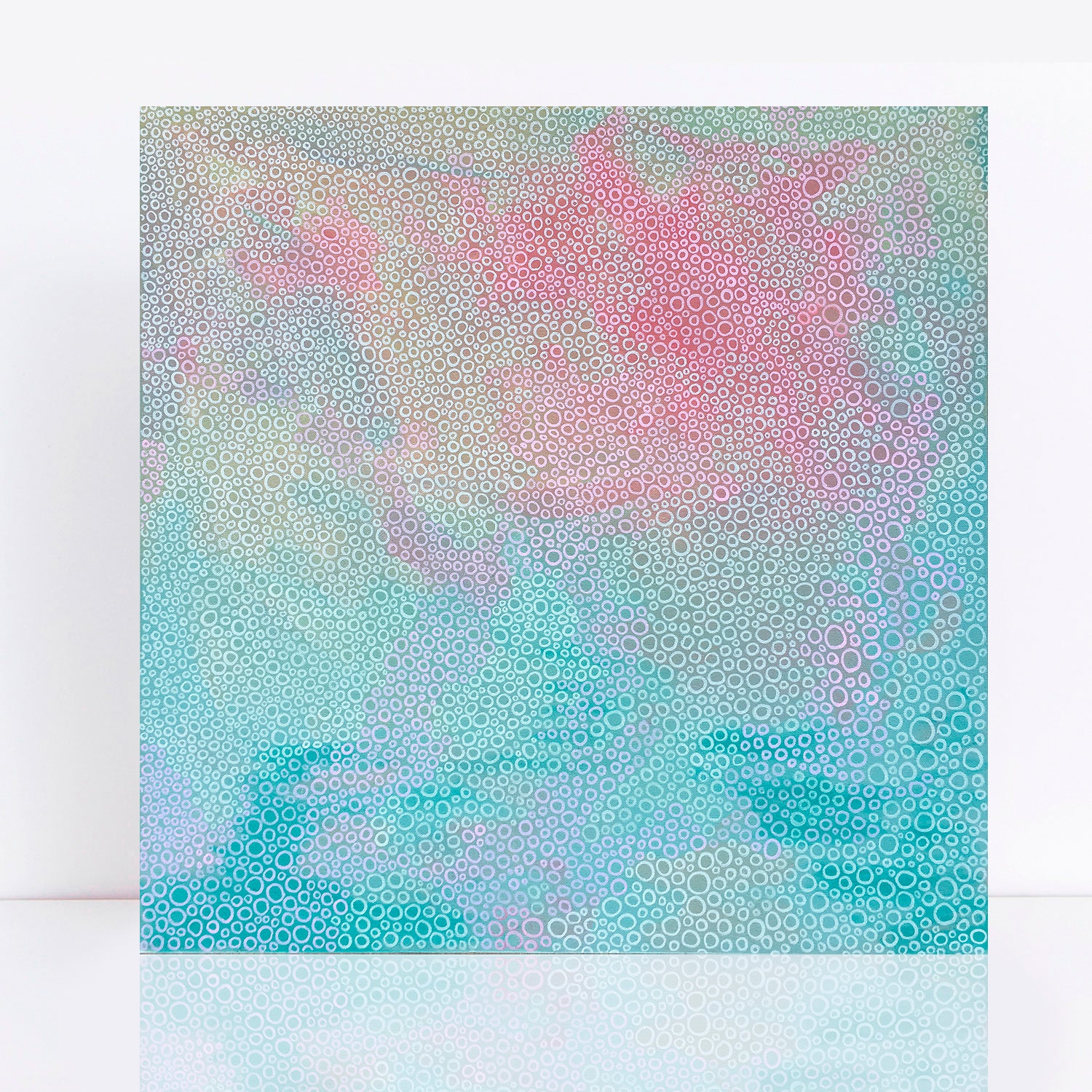 pastel blue and pink abstract paining