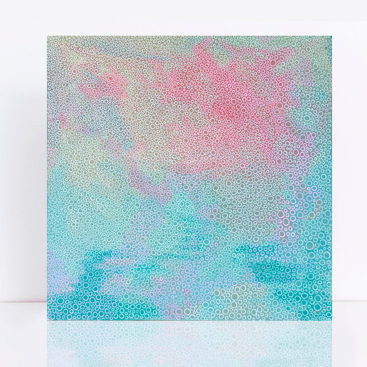 pastel blue and pink abstract paining