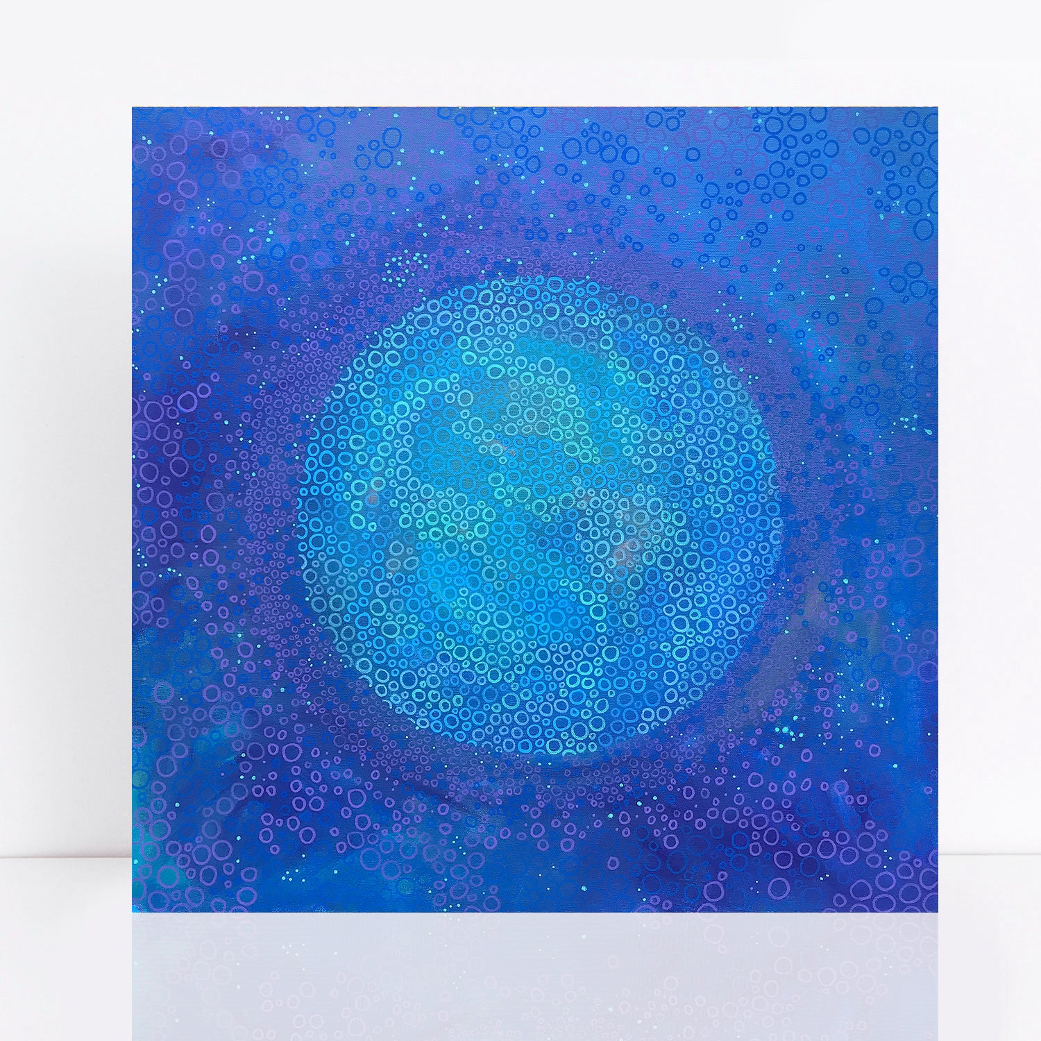 abstract blue moon painting