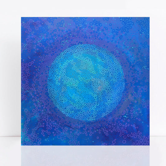 abstract blue moon painting