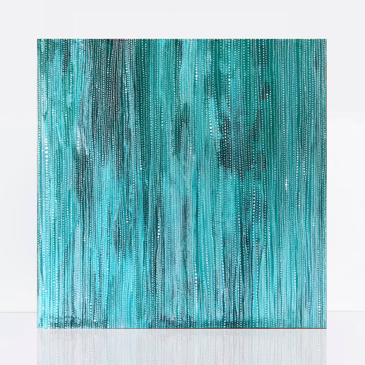 abstract dot painting turquoise like rain