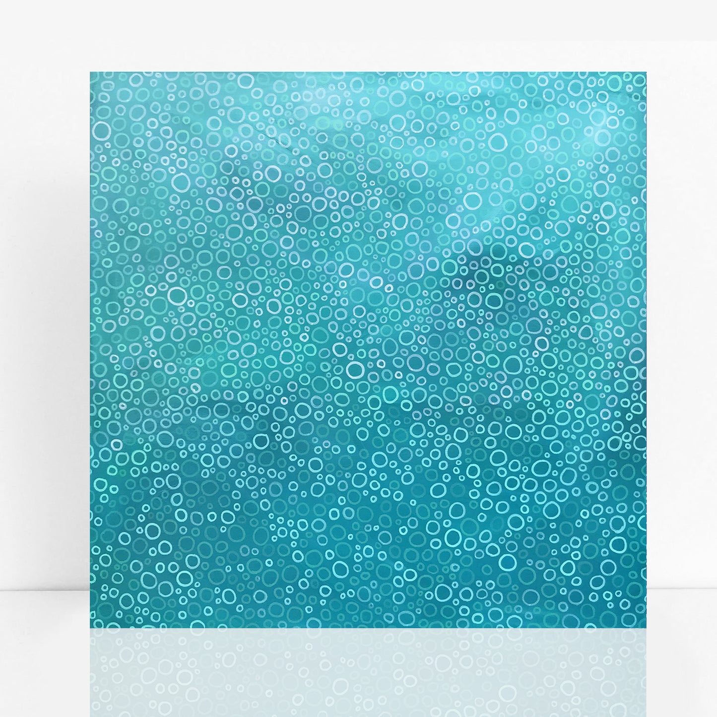 abstract painting in a mix of turquoise shades
