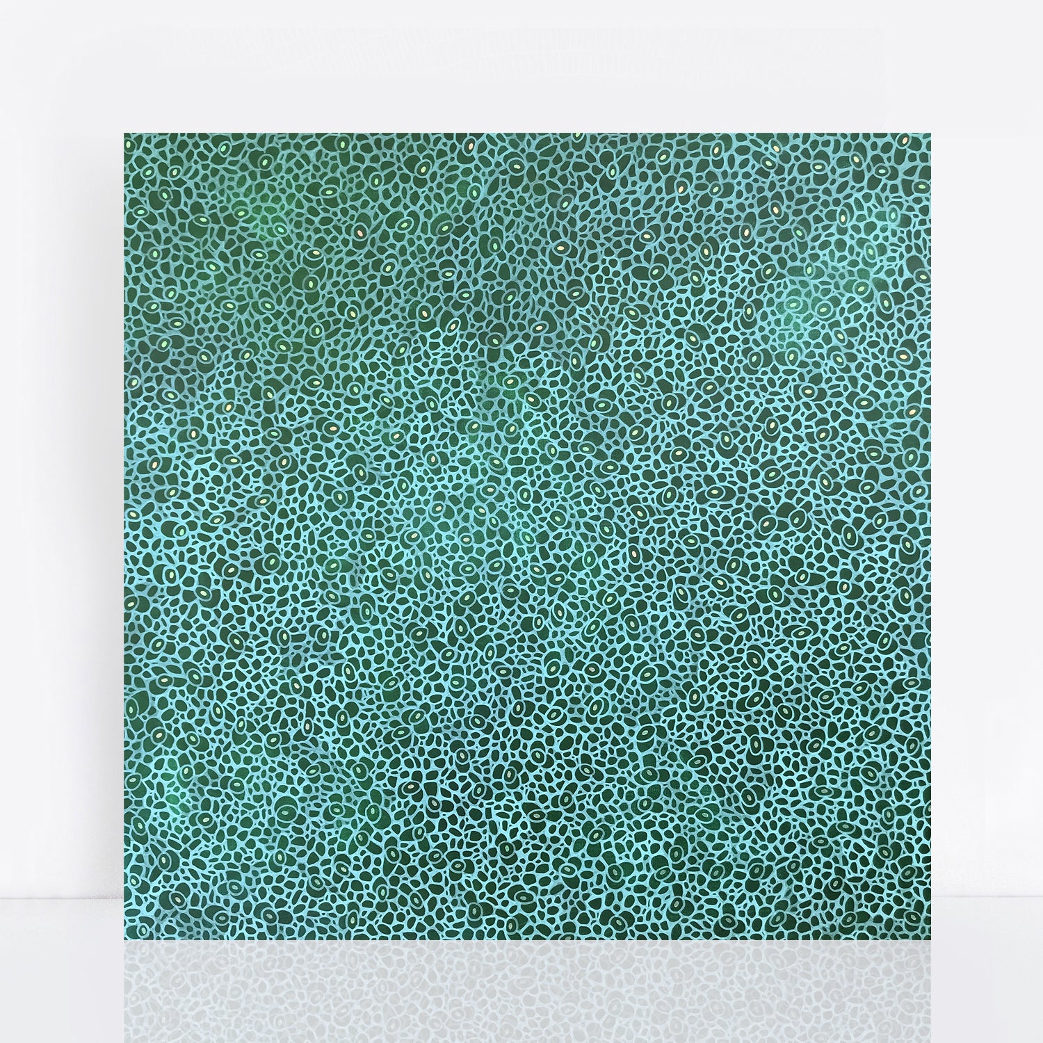 large green intricate abstract painting 