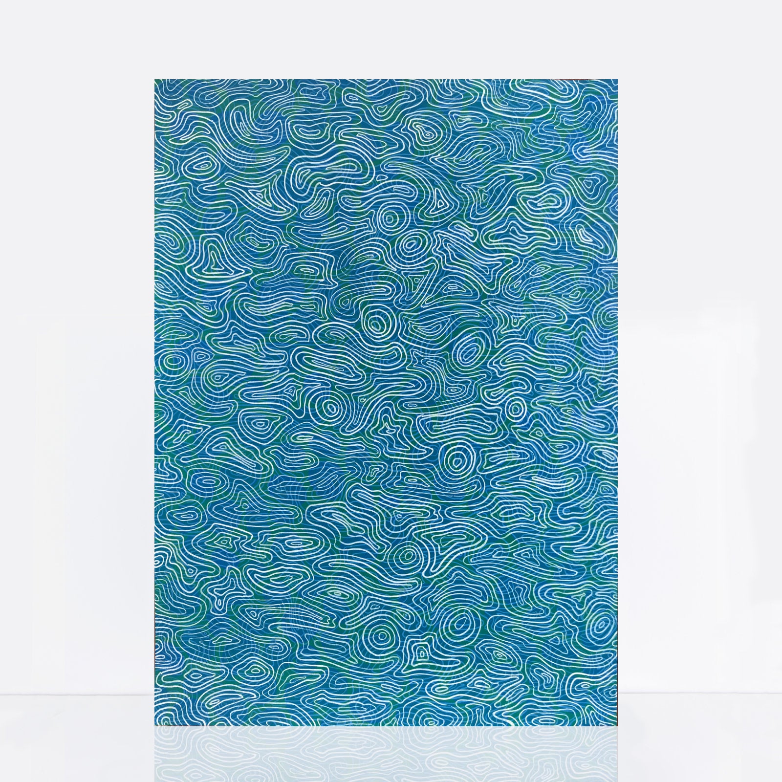acrylic painting on paper of water ripples